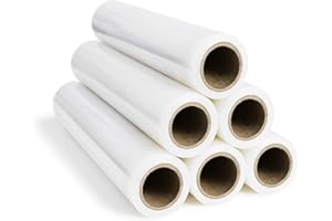 RAGO® Film Transparente para Embalar 6 unidades 150m I Rollos de Plastico 900g I Film para Embalar I 7,5 x 7,5 x 40 cm I Papel film I Rollos de Plastico para Embalar Lámina elástica 0,9 Kg