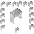Postsaver Fence Panel Clips Trellis U Clip Bracket for Timber Posts, Anti Rattling Secure Fence or Refix Panel Galvanised Fencing Clips 47mm Fence Panels (Pack of 16)