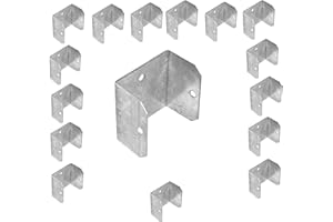 Postsaver Fence Panel Clips Trellis U Clip Bracket for Timber Posts, Anti Rattling Secure Fence or Refix Panel Galvanised Fencing Clips 47mm Fence Panels (Pack of 16)