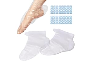 FDKJOK 200 pcs Plastic Disposable Socks for Foot Pedicure, Plastic Disposable Booties, Paraffin Wax Spa Treatment, Paraffin Wax Bath Liners for Feet, Clear Foot Mask Socks(COLOUR:Transparent)