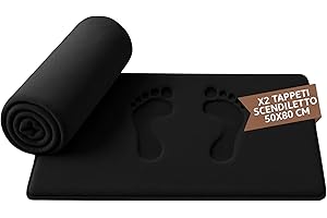 SONIT HOME DECOR SONIT - 2x Tappeto Scendiletto Moderno 50x80cm - Tappeto per Camera e Salotto - Tappeto Scendiletto Assorbente e Antiscivolo - Tappeto Morbido (Antracite, 2 pezzi 50X80)