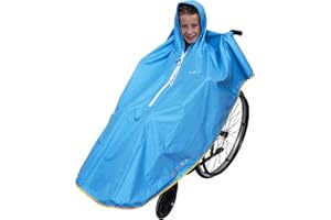 GOTITA Wasserdichter Poncho für Kinder-Rollstuhl, Regenmantel, für Rollstuhl, Italienisches Design (Blau)