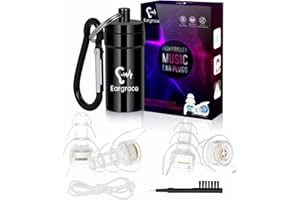 Eargrace High Fidelity Concert Ear Plugs, 2 Pairs Hearing Protection Noise Reduction Musicians Ear Plugs with Aluminum Carry Case for Musicians, Festival, DJ, Motorcyclists and Loud Events(NRR 23dB)