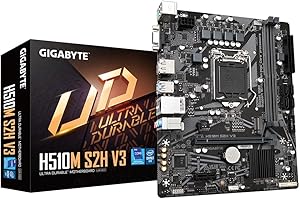 Gigabyte H510M S2H V3 Motherboard - Supports Intel Core 11th CPUs, up to 3200MHz DDR4 (OC), 1xPCIe 3.0 M.2, GbE LAN, USB 3.2 Gen 1