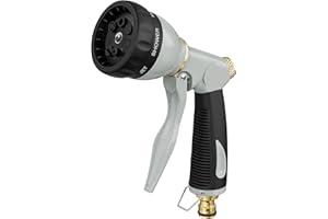 WOLTOY 7 Adjustable Hose Pipe Spray Gun, Pure Copper Joints, Heavy Duty Metal Garden Hose Nozzle, Garden Hose Spray Gun for Plant Watering, Pet Bathing, Vehicle Cleaning.