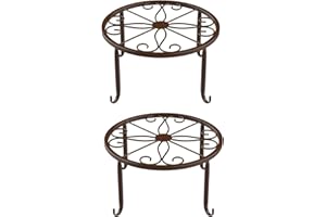 CTForest 2 Piezas Soporte de Maceta de Metal, Trípode de Planta de Metal, Soporte de Planta de Soporte de Flores, Apto para Oficinas y Balcones, Se Puede Utilizar para Colocar Maceteros(Bronce)