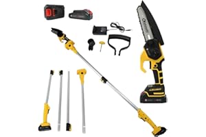 HMT HERRAMITIENDA Knakasaki | Mini Motosierra Batería Telescópica 6" 1000W | Motosierra Batería con 2 Baterías | Motosierra Eléctrica de Mano Ideal para Jardinería | Motosierras Pequeñas para Poda Profesional