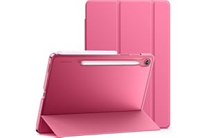 JETech Etui dla Samsung Galaxy Tab S10 Lite / S10 FE / S9 FE 10,9 Cala, Szczupły Półprzezroczysty Tył Składana na Trzy Części Folio Podstawkę Ochronną Osłona Tabletu (Różowy)