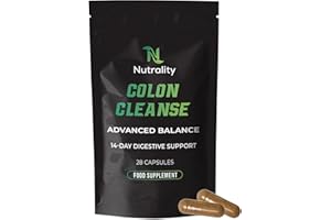 Nutrality 14 Day Colon Cleanse Detox Protocol Food Supplement - Natural Constipation Relief | Gut Cleanse & Bowel Support | Bloating Relief for Men & Women | 28 Vegan Easy Swallow Capsules