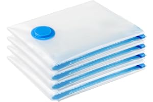 CIOKIT Vacuum Storage Bags - 4 Pack 130 X 100cm Extra Large Reusable Clothes Storage Bags Vacuum Sealer Bags with Double Zip Seal Travel Space Saver Bags for Duvets, Bedding, Quilts, Pillows, Clothes