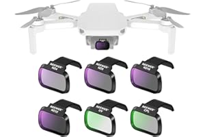 NEEWER 6 Pack ND Filter Set Compatible with DJI Mini 4K/2/Mavic/SE/2 SE, Drone Lens Accessories, Snap On CPL UV Neutral Density Filters ND4/ND8/ND16/ND32, Multi Coated HD Glass Gimbal Safe, FL-B31