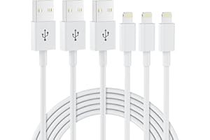 NEBITE 3 Pack iPhone Charger Cable 1.8M [Apple MFi Certified] Lightning to USB Cable Lead 6 Foot, 2.4A Fast Charging Cable for iPhone 14 13 12 11 Pro Max XS XR X 8 7 6 Plus 5, iPad and iPod