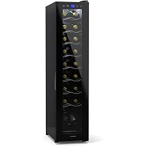 KLARSTEIN Cave à Vin Deux Zones 74L - 27 Bouteilles, Porte Vitrée, Noir - Conservation Optimale