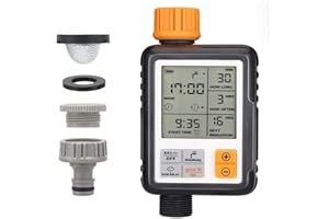 johgee Minuterie Arrosage Automatique pour Jardin, Programmateur d'Arrosage Extérieur, Minuteur Arroseur avec Grand Écran LCD