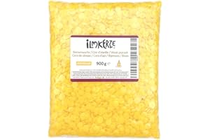 Ilmkerze® Bienenwachs Pastillen gelb 900 g | Premium | ideal für Kerzen Teelichter Formkerzen Ziehkerzen Kerzengießen Bienenwachskerzen