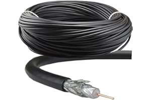 Satellite RG6 Freesat Digital TV Aerial Coax Cable Coaxial 4K Digital Ready for Sky HD, Freesat, Virgin & Polsat by MKGT® (10 Meters, Black)