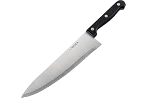 Nirosta FACKELMANN Mega Cuchillo Chef Cocinero Cortar Cebolla Carne Verduras Hoja Acero CCR Mango ergonómico Negro, 1ud, 43391