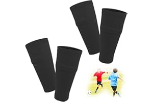 FIBOGOUP 2 Pair Football Shin Guards Sleeves - Optimized Insert Pocket,Soccer Shin Pads Sleeves Boys Girls - Breathable and lightweight