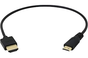 CERRXIAN Kabel High-Speed 4K Ultra HD HDMI 2.0 - 0,3 m (najnowszy standard) obsługuje Ethernet, 3D, Audio Return HDMI Male do Mini HDMI Male