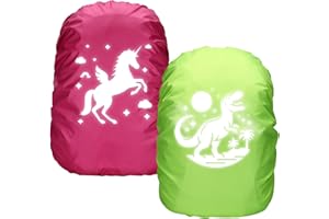 Byhsoep 2 Piezas Funda Impermeable Mochila, Funda Impermeable para Mochila,Funda Lluvia para Mochilas Escolares, Reflectante Funda Mochila Impermeable