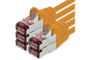 freiwerk Cable de red Cat.6 1m naranja - 5 x Cable Ethernet Lankabel Cat6 Lan Cable de red Sftp Pimf Patch Cable 1000 Mbit s compatible con Cat5 Cat5e Cat6a Cat7 Cat8