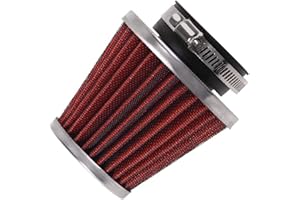 ‎EVERMOTOR Evermotor Universal Doppelschicht Stahl Filter Luftfilter Rot 42mm 43mm 44mm für Motorrad Scooter ATV Moped Roller