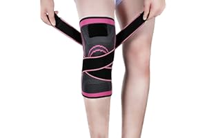Vitoki Knee Supports for Arthritis Joint Pain 1 Pack, Knee Brace for Men & Women Knee Sleeve for Meniscus Tear ACL Running Workout Basketball Gym Pink Large