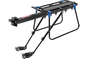 MidGard Portapacchi per bicicletta in lega di alluminio, con riflettore regolabile per biciclette da 24-29 pollici, portata massima 100 kg