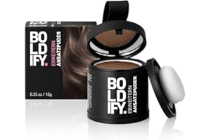 ‎BOLDIFY Boldify Ansatzpuder Fleckfreies Instant Streuhaar mit 48-Stunden-Formel für Haar | Haarpuder für Ausbesserung der Wurzeln für dünner werdendes Haar, kahle Stellen und graue Haarwurzeln (Hellbraun)
