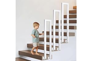 LIJYITF Balustrada schodów w kształcie litery U, do wnętrz, na zewnątrz, poręcz schodów w kształcie litery U, poręcz schodowa na balkon, do korytarza, mieszkania, willi (L, biała, 65 cm)