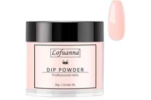 Lofuanna Poudre à Tremper pour Ongles,30g Nu Dipping Powder Manucure pour Ongles Français Kits,Pas Besoin de Lampe à Ongles pour le Salon ou la Maison (004)