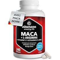 Capsules Maca 8050 Mg + Ashwagandha - Complément Naturel énergie Et Vitalité - Vegan Sans Gluten - 7 Ingrédients