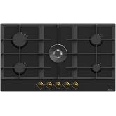 SOLTHERMIC BL042 86x51cm RUSTIC BLACK GAS PLATE/BUTANE GAS AND CITY GAS/ 5 BURNERS WITH AUTOMATIC IGNITION/CAST IRON GRILL/HI