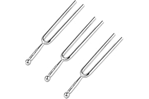Boisbresil Set of 3 Tuning Fork Standard A440 Tuning Fork Tuner Made of Aluminium Alloy Violin Tuning Fork Chakra Tuning Forks Set with Black Cleaning Cloth for Music Device Violin Guitars (Silver)