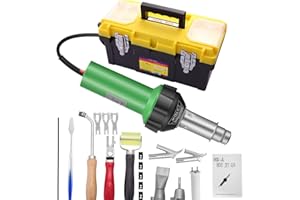 Yabumak Hot Air Gun 1600W Plastic Welder Tool 20℃- 600℃ Floor Welder Variable Temperature Control 21 Pieces Hot Air Gun Kit Handheld Plastic Welder DIY Stripping Paint,Shrinking PVC,Home Improvemen