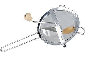 EUROHOME Passiermaschine Edelstahl mit abnehmbarem Rührwerk - Küchensieb Ø20 cm - Küchenmaschine mit feinem Sieb zum Passieren von Obst oder Gemüse - Manuelle Passiermaschine praktische Küchenhelfer