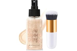 CEBOIC Huile Pailletée pour le Corps, Body Shimmer Oil, Illuminateur De Teint, Surligneur Liquide Imperméable Non Grasse, Highlighter Maquillage Shimmer Lotion pour Visage, Clavicules, Corps (Champagne Doré)