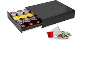 MeelioCafe Cassetto Porta Cialde Caffè, Compatibile con Nespresso, Dolce Gusto, Keurig K-cup, Capacità 20 Capsule