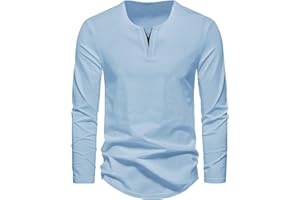 Meilicloth Maglietta Maniche Lunghe Uomo Cotone V Neck T Shirt Uomo Maglietta Long Sleeve Felpa Uomo Base Casual Morbida Tee Lunghe Slim Fit S-3XL