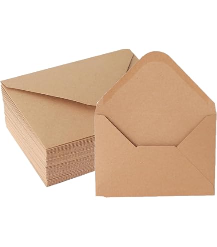 100 Enveloppes Kraft Vintage – Format C6 (162x114mm) – Idéales Pour Cartes De Vœux, Invitations… - 2