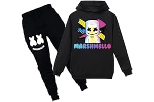 Silver Basic Música Sudadera con capucha y Pantalones Chandal para Niños Ocio DJ cómodo Traje suéter Conjuntos de Pantalones