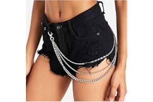 Yheakne Punk Stratificato Pantaloni Catena D'argento Pantaloni Jeans Catena Multi Strato Portafoglio Tasca Catena Unisex Hip Hop Pantaloni Catena Corpo Gioielli Per Donne E Uomini Regali