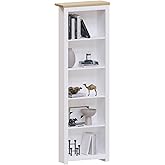 Vida Designs Arlington Bücherregal 5-stufige Moderne Regale zur Aufbewahrung MDF Möbel Weiß