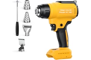 GGIKING Kabellose Heißluftpistole für dewalt 18V Akku Heißluftpistole zum Schweißen, Rohrbiegen, Farbentfernung, Heißluftpistole mit 4 Düsen. (ohne Akku)