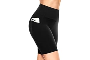 TNNZEET Pantalones Cortos Deporte Mujer de Cintura Alta,Leggings Elásticos, Shorts Gimnasio, Mallas Ciclista,Negro,XXL