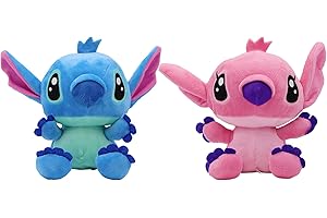 FISAPBXC Juguetes de Peluche Stitch Almohadas de Peluche para Anime Juguetes de Peluche de Dibujos Almohadas Pillow Cushion Decoration Muñeca para Regalar a Niños y Niños Favoritos 2pcs