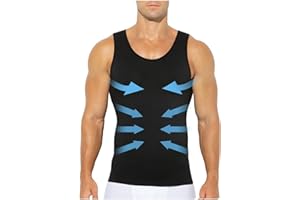 Casey Kevin Chaleco de Compresión Hombre Faja Reductora Camiseta Men's Body Shaper Adelgazante Camisa Moldeadora Chaleco