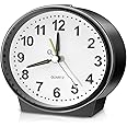 Brifit Analog Alarm Clock, Silent Alarm Clock Bedside with Night Light, Large Dial Display & Large Snooze Button, No Ticking & Long Battery Life, Small Size & Large Numbers for Home, Office, Kitchen