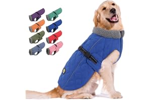 Sheripet Winter Dog Coats - Warm Fleece Jackets for Small to Large Dogs, Reflective Safety Feature, Dark Blue