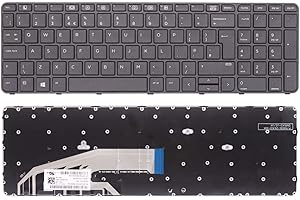 WIKIPARTS LTD Wikiparts* Replacement Keyboard For HP ProBook 450 G3 455 G3 470 G3 UK Layout Laptop Black Keyboard with Frame